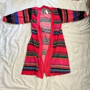 Anthropologie Stripped Kimono - Pink & Muliticolored